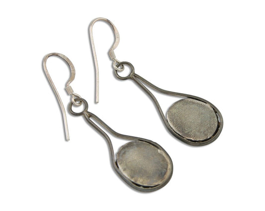 Navajo Dangle Earrings 925 Silver Natural Turquoise Native American Artist C.80s