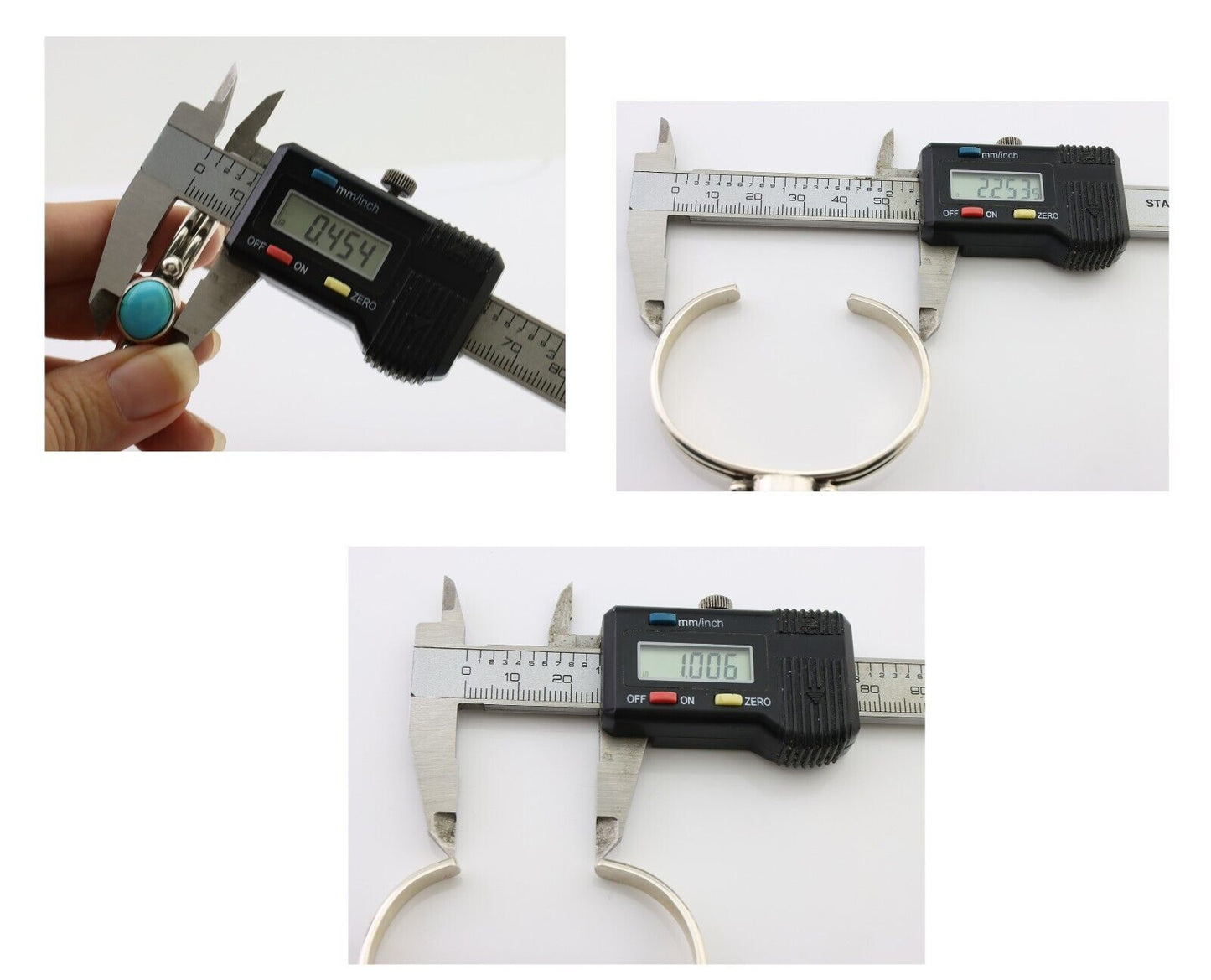 Navajo Cuff Bracelet 925 Silver Natural Blue Turquoise Native American C.80's