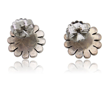 Navajo Tiwa Sun Earrings 925 Silver Native American Artist C.80's