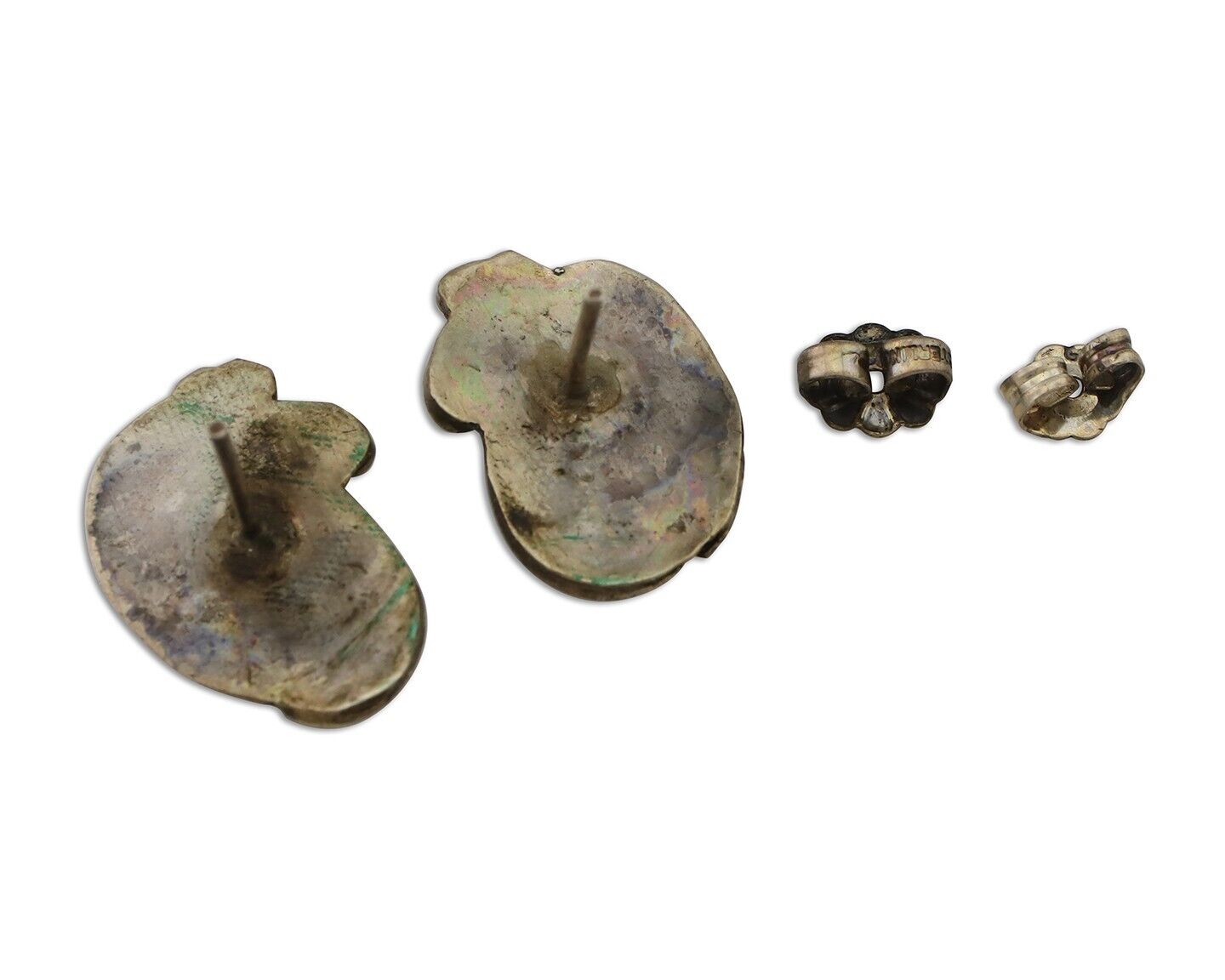 Navajo Earrings 925 Silver Natural Turquoise Native American Artist C.80's