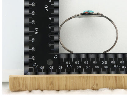 Vintage Navajo Bracelet 925 Silver Turquoise Tranditional Handmade Signed CJT