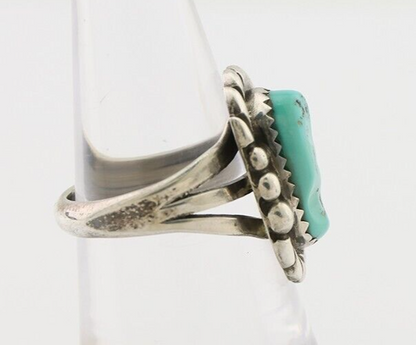 Navajo Ring 925 Silver Sleeping Beauty Turquoise Native American Artist C.80's