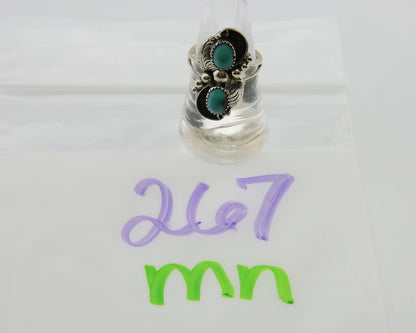 Navajo Ring 925 Silver Natural Slab Turquoise Artist Signed WR C.80's