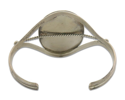 Navajo Bracelet 925 Silver Natural Onyx Cuff Native American Artist C.80's