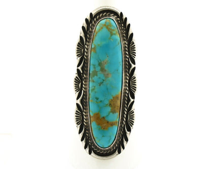Navajo Ring 925 Silver Natural Mined Turquoise Artist Signed Mike Begay C.80's