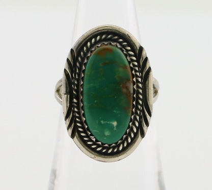 Navajo Ring 925 Silver Natural Turquoise Artist Signed M Begay C.80's