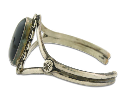 Vintage Navajo Bracelet 925 Silver Onyx Traditional Handmade Native American