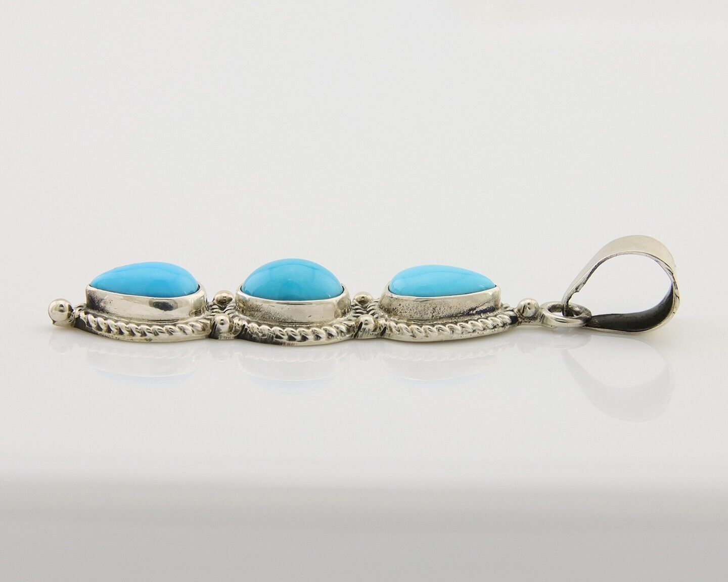 Navajo Necklace 925 Silver Natural Turquoise Artist Kathllen Chavez C.80's