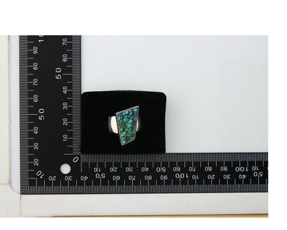 Navajo Ring .925 Sterling Blue Turquoise Artist Signed Doug Zachary C.80's