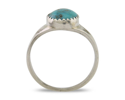 Navajo Ring 925 Silver Natural Blue Turquoise Native American Artist C.80's