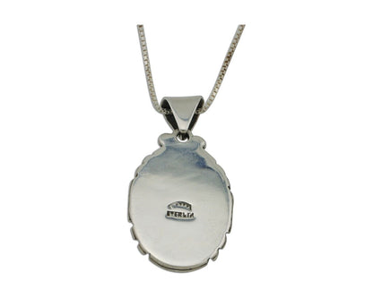 Navajo Necklace 925 Silver Natural Turquoise Sun Stamp C.80s