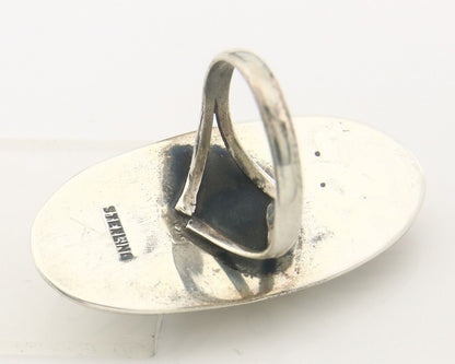 Navajo Ring 925 Sterling Turquoise Handmade Native Artist C.80's Size 7.5