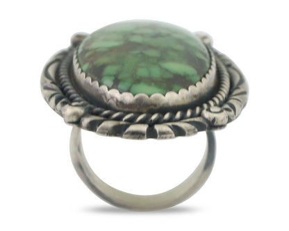 Navajo Ring 925 Silver Varascite Native American Artist C.80's