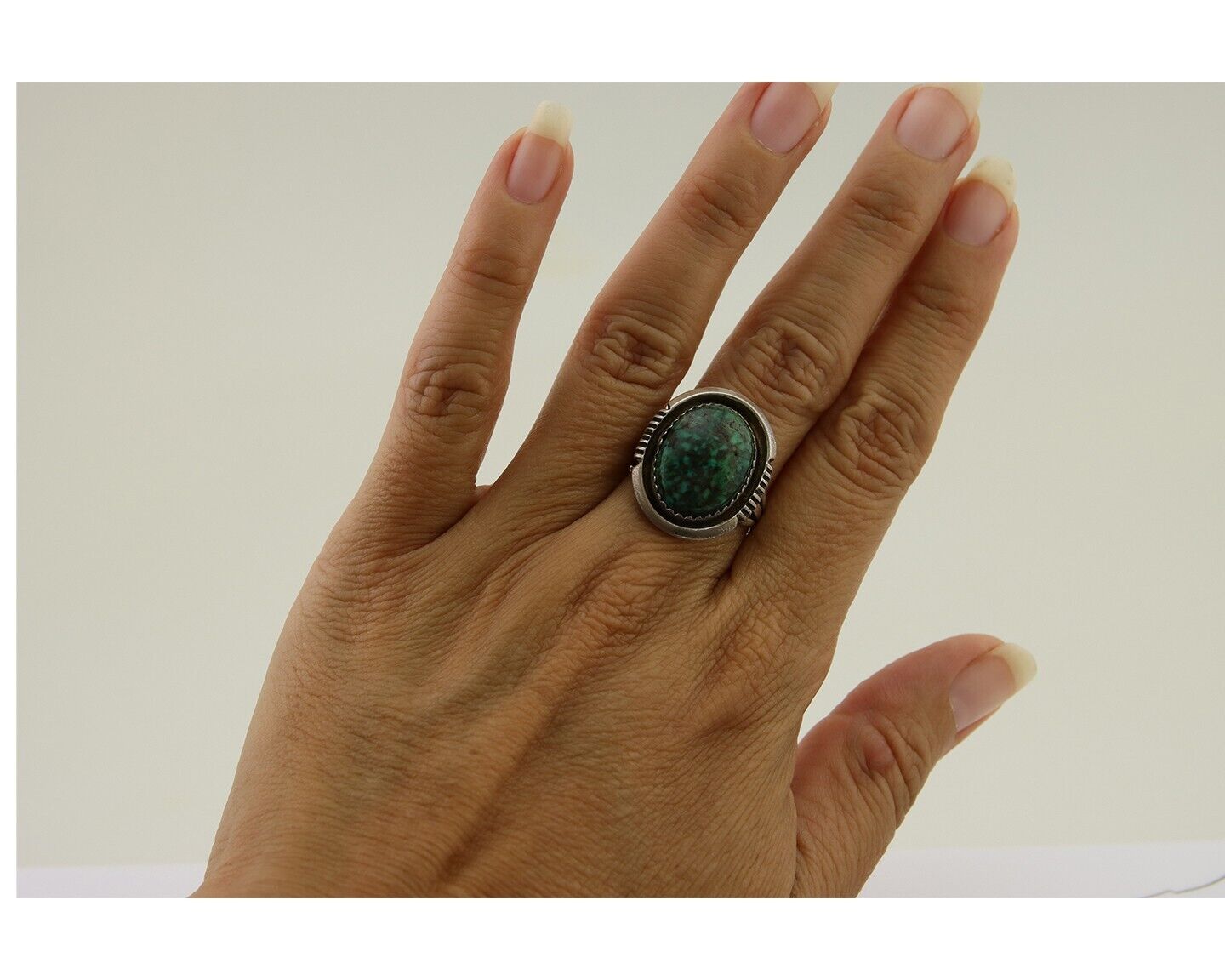 Navajo Ring 925 Silver Turquoise Artist Siged William Denetdale C.80's