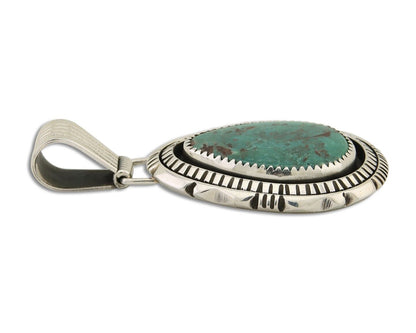 Navajo Pendant 925 Silver Natural Turquoise Artist Signed Lidia Begay C.80's