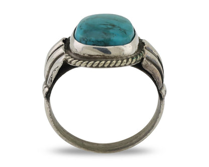 Navajo Handmade Ring 925 Silver Blue Turquoise Native American Artist C.80's