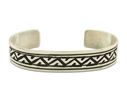 Mens's Navajo Bracelet 925 Silver Artist Signed Thomas Singer Cuff Made 1980's