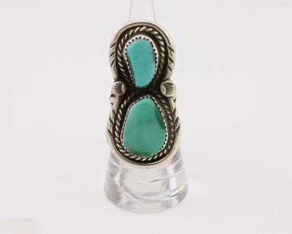 Navajo Handmade Ring 925 Silver Natural Tuquoise Artist Signed Rose C.80's