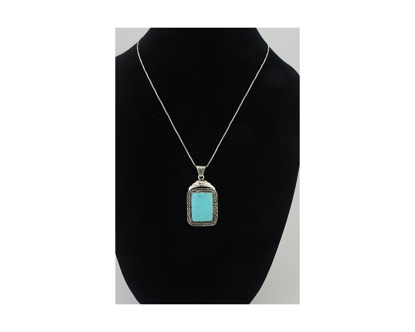 Navajo Necklace 925 Silver Turquoise Native Artist Signed Sunset C.80's
