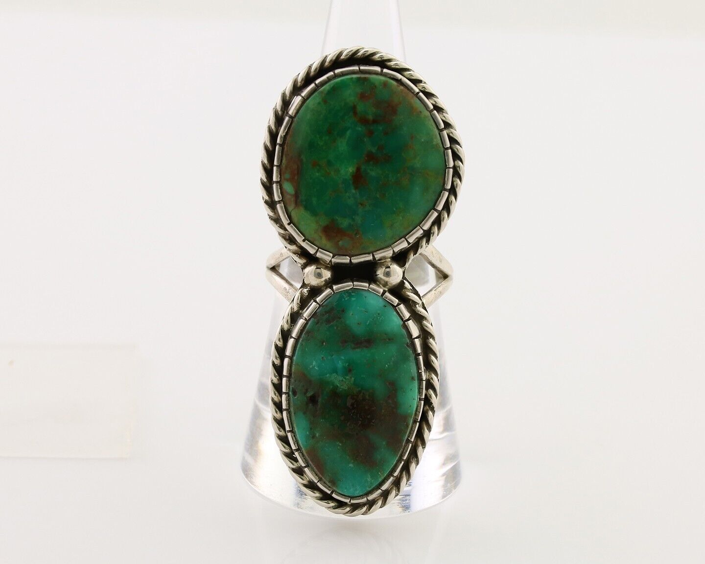 Navajo Handmade Ring 925 Silver Natural Tuquoise Artist Signed BY C.80's