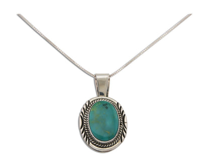 Navajo Necklace 925 Silver Natural Blue Turquoise Artist Signed Mike Begay C.80s