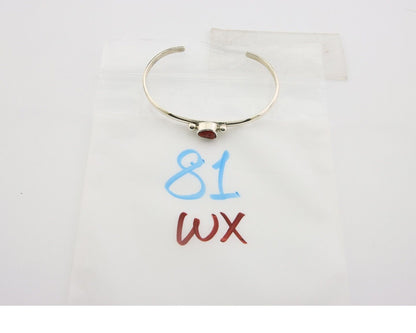 Navajo Bracelet .925 Silver Natural Red Coral Cuff Native American Artist C.80's