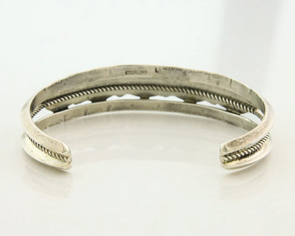 Navajo Cuff Bracelet 925 Sterling Silver Turquoise Vintage Signed Jeff Largo