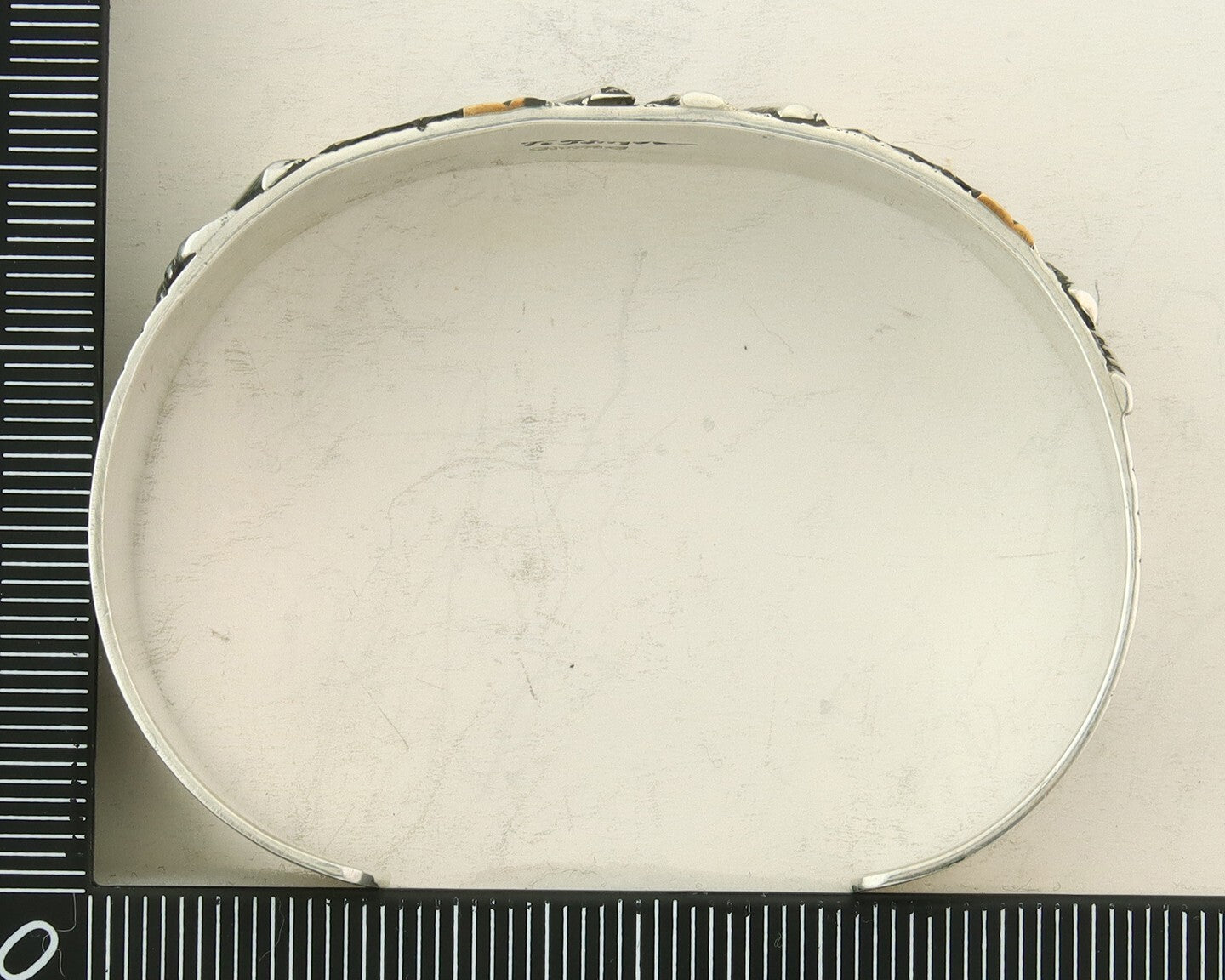 Navajo Bracelet Gold & 925 Silver Handmade 16 mm Wide Signed Thomas Singer C80s