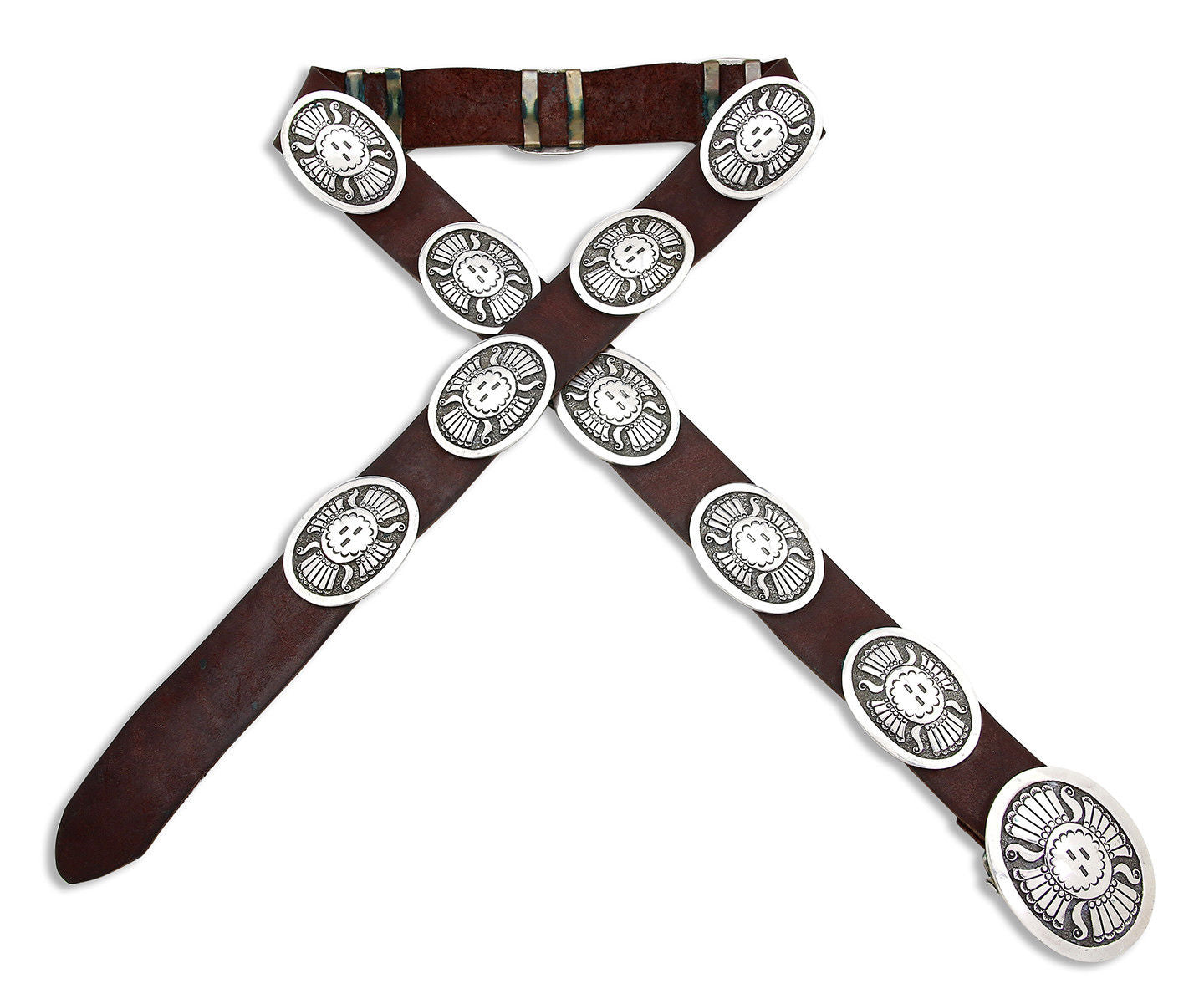 VTG Unworn Navajo Benny Benally .925 Silver Handmade Concho Belt