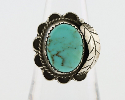 Navajo Handmade Ring 925 Silver Kingman Turquoise Native American Artist C.80's
