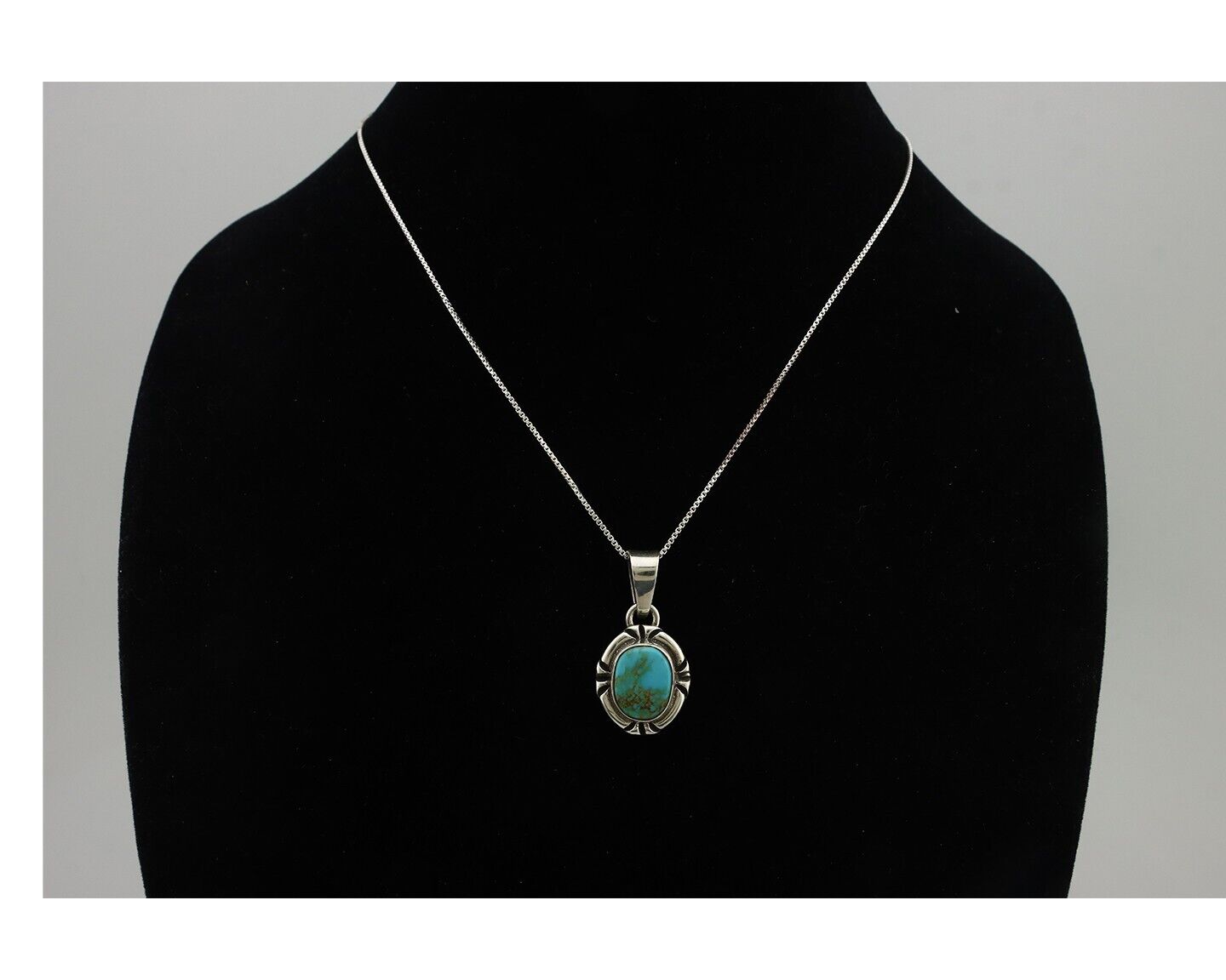 Navajo Necklace 925 Silver Arizona Turquoise Handmade Signed Gecko C.90's
