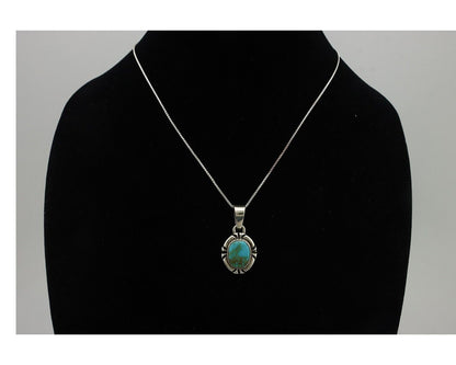 Navajo Necklace 925 Silver Arizona Turquoise Handmade Signed Gecko C.90's