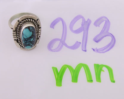 Navajo Ring 925 Silver Spiderweb Turquoise Signed Jon McCray C.80's
