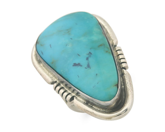 Vintage Navajo Ring 925 Sterling Authentic Turquoise Signed Doug Zachary Sz 7.25