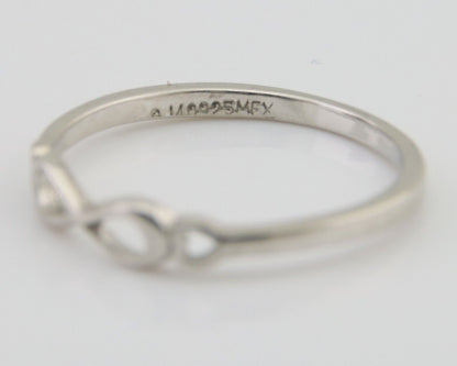 Infinity Heart Promise Ring 925 Solid Silver Size 6.0