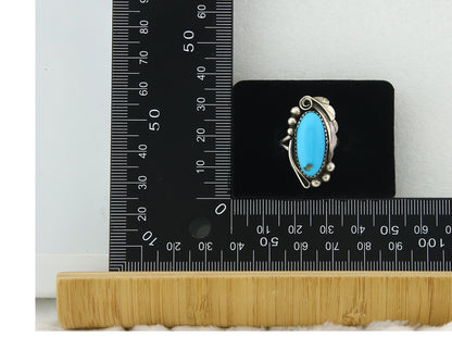 Navajo Ring Sterling Silver Authentic Turquoise Signed Justin Morris Size 7.0