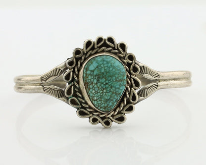 Navajo Bracelet 925 Silver Mine 8 Turquoise Artist Signed L Platero C.80's