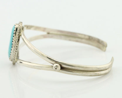 Navajo Bracelet 925 Silver Sleeping Beauty Turquoise Native Artist C.80's