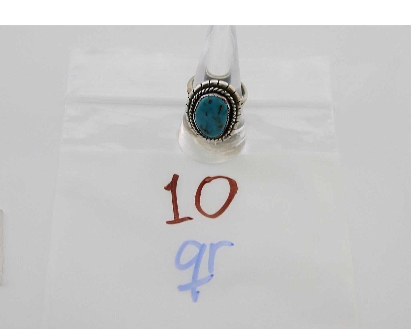 Navajo Handmade Ring 925 Silver Turquoise Signed Tom Willeto C.80's