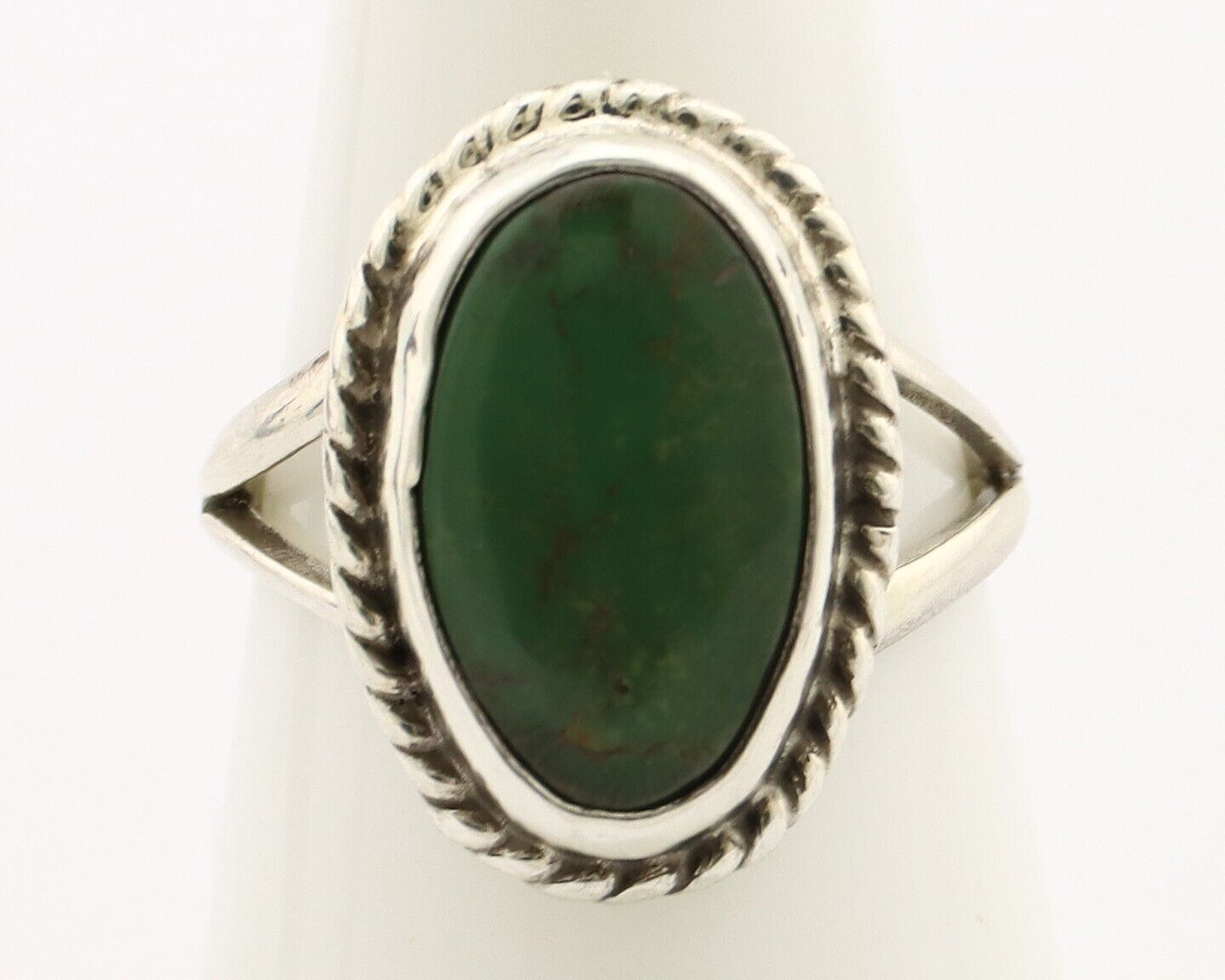 Navajo Ring 925 Silver Kingman Turquoise Native American Artist C.80's