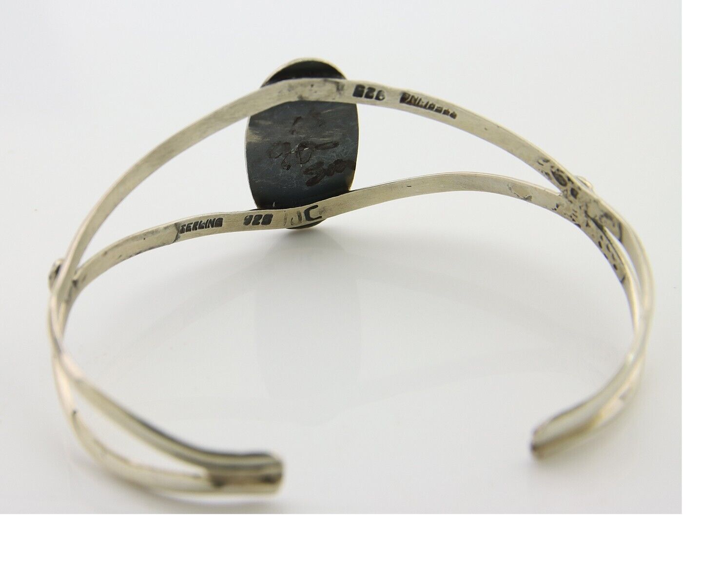 Navajo Cuff Bracelet 925 Silver Turquoise Cuff Artist Signed IJC C.80's