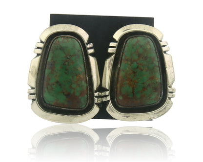 Navajo Earrings 925 Silver Natural Turquoise Native Artist EL C.80's