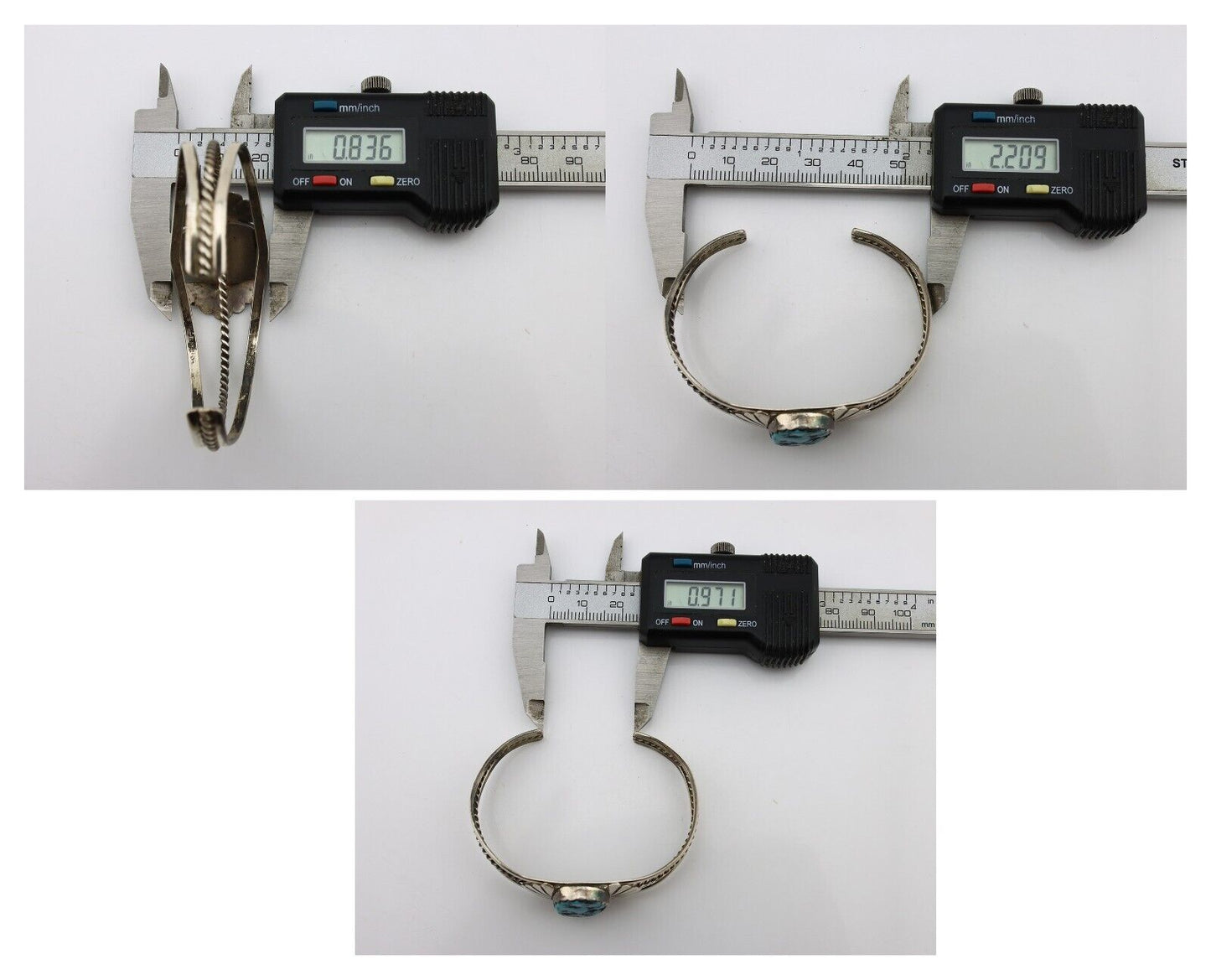 Navajo Bracelet 925 Silver Sleeping Beauty Turquoise Artist Signed LT CHEE C80s