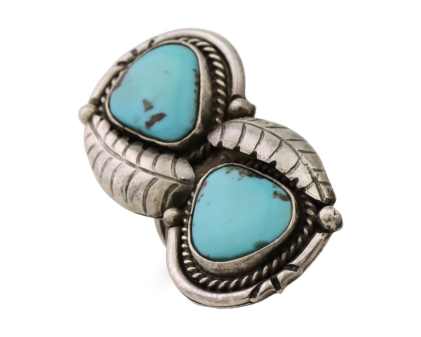 Navajo Handmade Ring 925 Silver Natural Tuquoise Native American Artist C.80's
