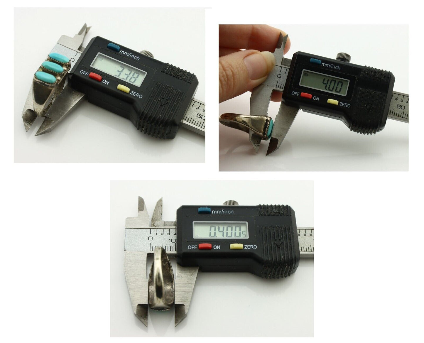 Zuni Ring .925 Silver Natural Sleeping Beauty Turquoise Signed R. LULE C.80's