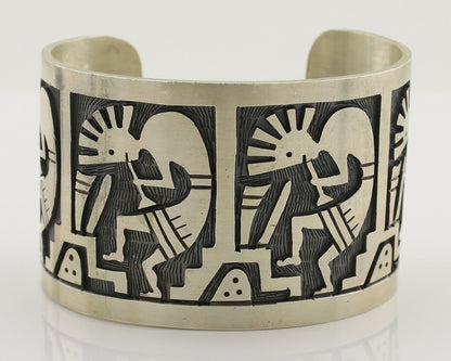 Navajo Kokopelli Bracelet 925 Silver Native American Artist Handmade C.80's