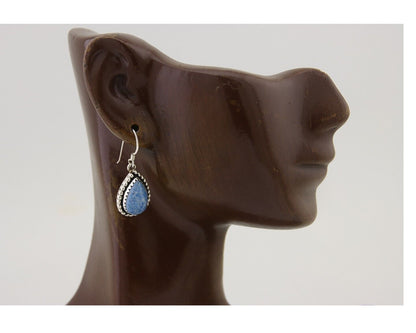 Navajo Earrings 925 Silver Blue Denim Lapis Artist Signed First Eagle C.80's