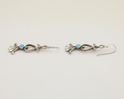 Navajo Dangle Earrings 925 Silver Blue Native American Artist C.80's