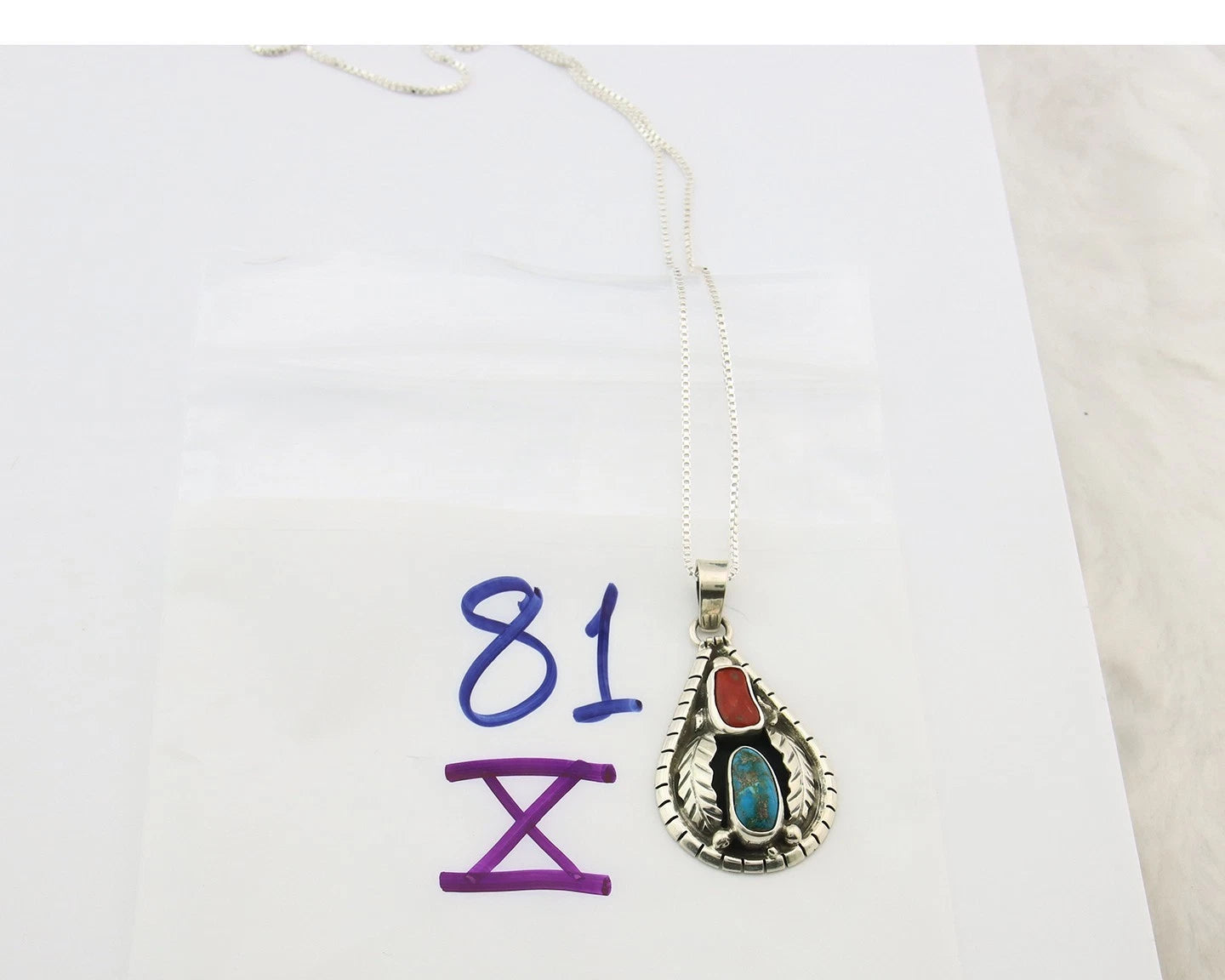 Navajo Necklace Sterling Authentic Gemstone Traditional Signed Teepee