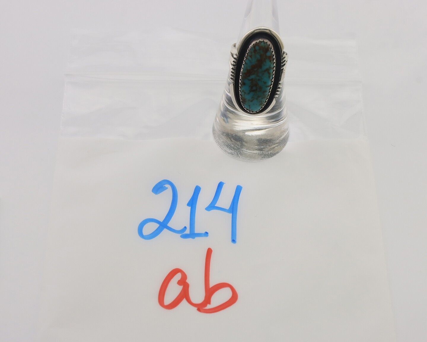 Navajo Ring 925 Silver Natural Blue Turquoise Native American Artist C.80's